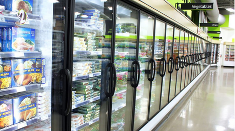 Transparent heater for retail refrigerator