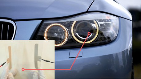 Transparent heater for car headlight