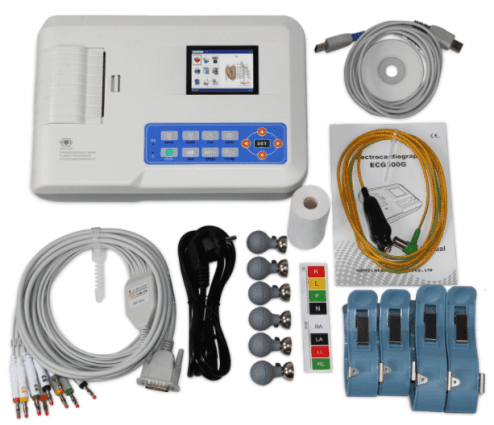 A typical bulky 12 lead ECG machine 