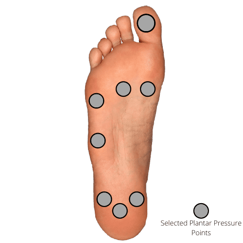 Selected Plantar Pressure Points for Pressure sensing in Foot Pressure Sensor - Linepro Controls Pvt Ltd