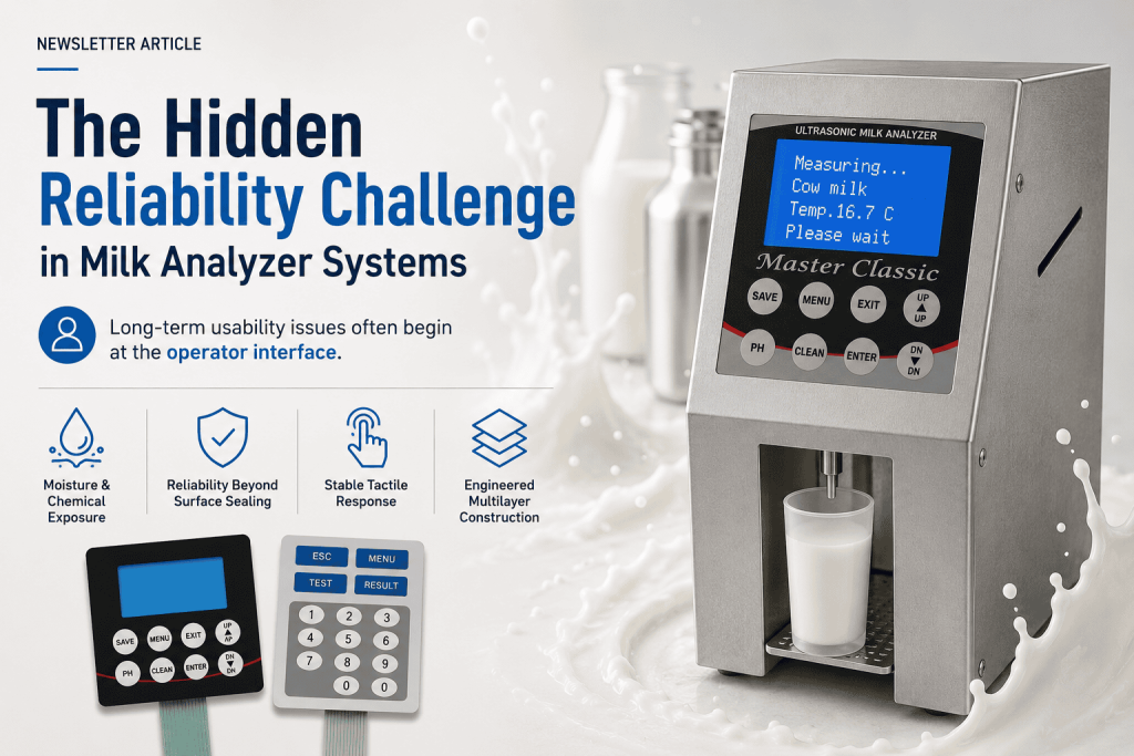 Membrane Keypad for Milk Analyzer Systems